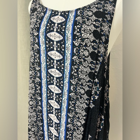 Women’s Free People Intimately Free Dress/Tunic Black/Blue/White Size Large - Picture 2 of 6